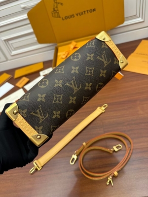 ブラウンのPresbyopicキャンバスのルイ・ヴィトンLVの側面のトランクのモノグラムPM袋のスーツケース