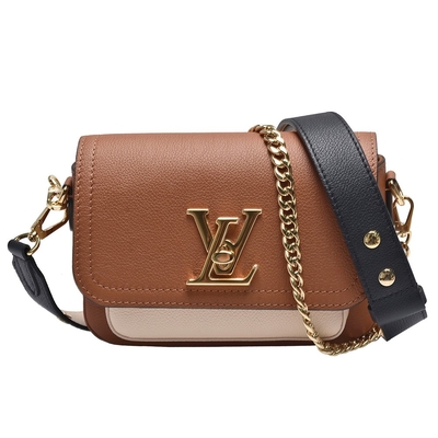 粒状の子牛革デザイナー モノグラム袋LV Lockme柔らかい袋ブラウン