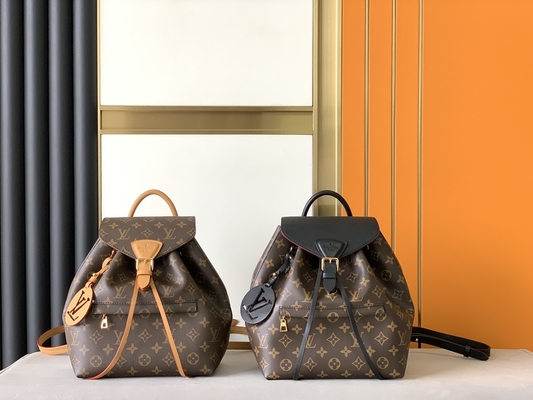 モノグラムの影の子牛革LV Montsouris PMのバックパックの取り外し可能な魅力