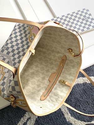 タヒチは注文の決め付けられた袋をチェック模様のルイ・ヴィトンNeverfull MM限った