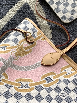 タヒチは注文の決め付けられた袋をチェック模様のルイ・ヴィトンNeverfull MM限った