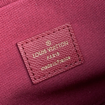 小型LV Felicie Pochetteのモノグラム袋の札入れの赤紫のライニング