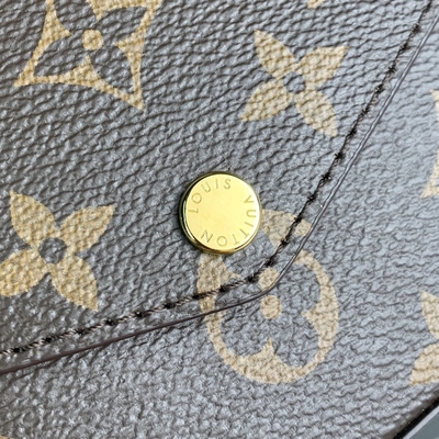 小型LV Felicie Pochetteのモノグラム袋の札入れの赤紫のライニング