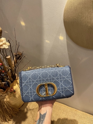 刺繍された小型デザイナーは小さいDior Caroのデニムをすぼめる