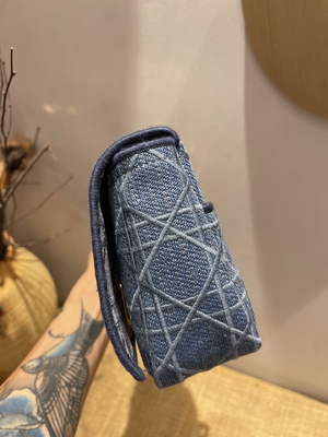 刺繍された小型デザイナーは小さいDior Caroのデニムをすぼめる