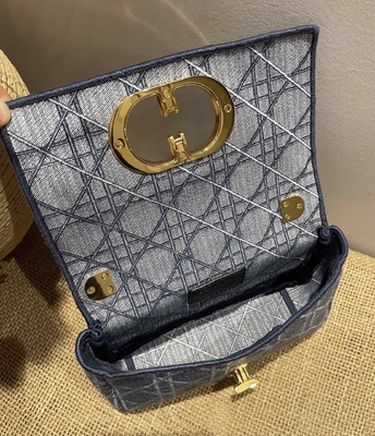 刺繍された小型デザイナーは小さいDior Caroのデニムをすぼめる