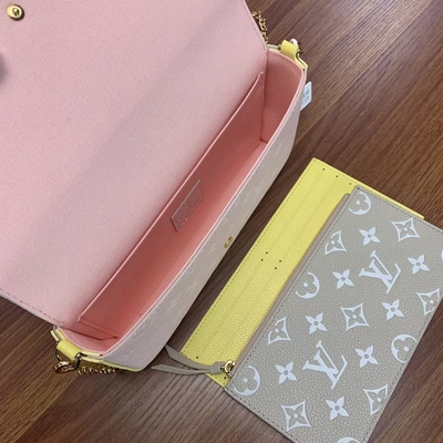 Pochette Felicie LV袋のばねのイン・ザ・シティの白いモノグラムEmpreinte