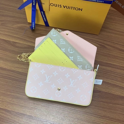 Pochette Felicie LV袋のばねのイン・ザ・シティの白いモノグラムEmpreinte
