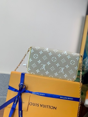 Pochette Felicie LV袋のばねのイン・ザ・シティの白いモノグラムEmpreinte