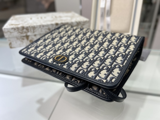 2 1 Dior小型30 Montaigneの袋の青い斜めのジャカードに付き