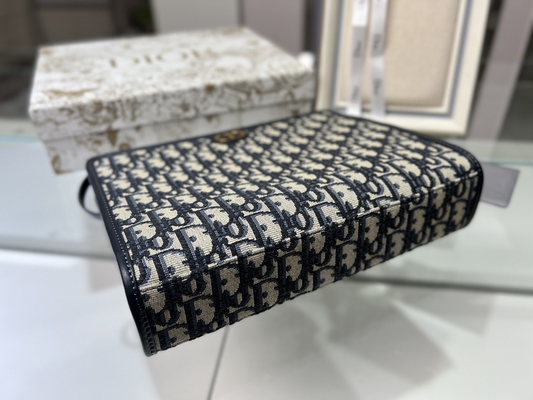 2 1 Dior小型30 Montaigneの袋の青い斜めのジャカードに付き