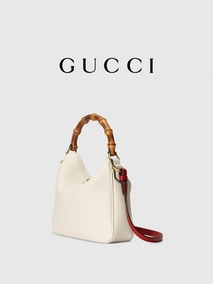 白革のダイアナHandbag決め付けられたショルダー・バッグのグッチの王女