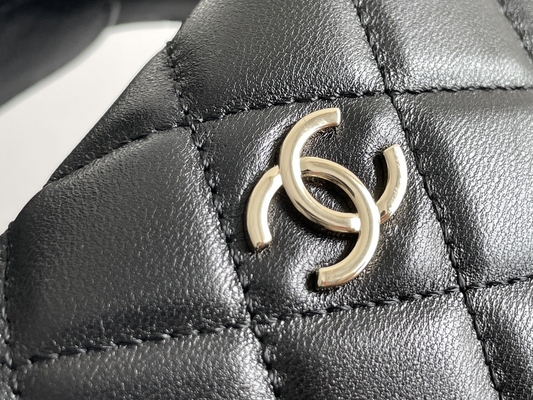 Ap3095黒の小型生地のChanelの折り返し袋の硬貨の財布20インチ
