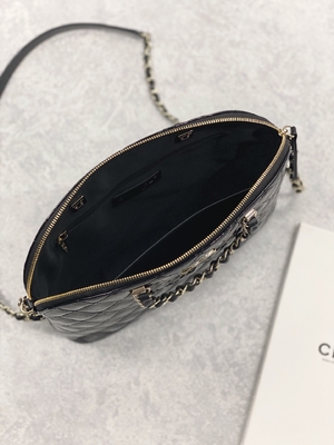 レトロの女性が付いているStyle小さいChanelのパテントの子牛革の買い物袋